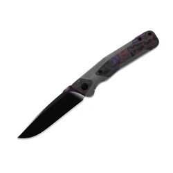 Nóż składany Kizer Sable Chief Dark Gray Titanium / Purple Haze Fat Carbon, Polished DLC Ultra K390 by Jonathan Styles (Ki3745A2)