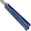 Third Decor Habitat Balisong Blue Titanium Stainless Steel, Satin 420 Butterfly Knife (K2920A)