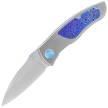 Nóż składany KB Kubey Vertigo Gray Titanium / Timascus, Stonewashed CPM S35VN by Peter Carey (KB258D)