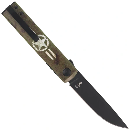 Fox Chnops UV Knife Green Aluminium/UV Printing, Black Becut by Raven Knives Design (FX-543 M1)