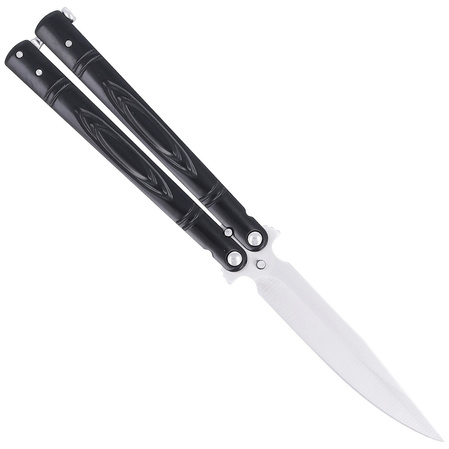 Nóż składany motylek Martinez Albainox Balisong Black Steel, Satin Finish (02152)