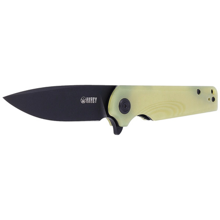 Kubey Knife Wolverine, Translucent Yellow G10, Dark Stonewashed D2 (KU233D)