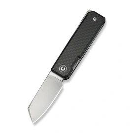 Civivi Kukei Knife Twill Carbon Fiber/Black G10, Satin Nitro-V by Tashi Bharucha (C25036-4)