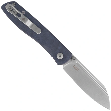 Kizer Renissance Knife Blue Richlite, Satin N690 by Caleb Waldman (V3698A3)