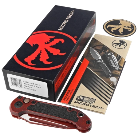 Nóż automatyczny Microtech LUDT Gen III T/E Cerakote Weathered Crimson Aluminium, Cerakote Weathered Crimson M390MK by Tony Marfione (1136-1WCM)