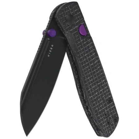 Kizer Renissance Knife Black Micarta, Black PVD N690 by Caleb Waldman (V3698A1)