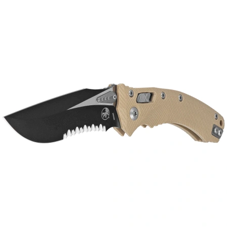 Nóż składany Microtech Amphibian Ram-Lok S/E Fluted Tan G10, Black P/S M390MK by Tony Marfione (137RL-2FLGTTA)
