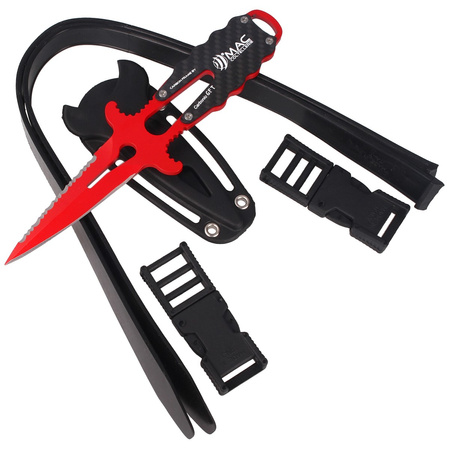 MAC Apnea 9 Diving Knife Carbon Fiber, Red PTFE W 1.4060