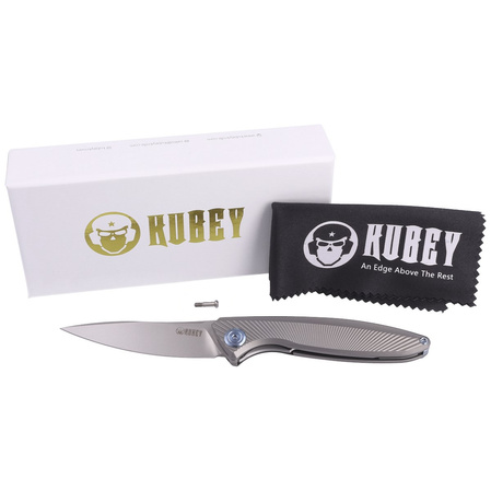 Kubey Pike KB2103A Knife, Gray Titanium, Sandblasted CPM 20CV by Parsons Bladeworks