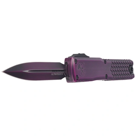 Nóż automatyczny OTF Microtech Ultratech Gen IV D/E Purple Abrasion Half Tri-Grip Aluminium, Purple Abrasion M390MK by Tony Marfione (11224HT-1PUAA)