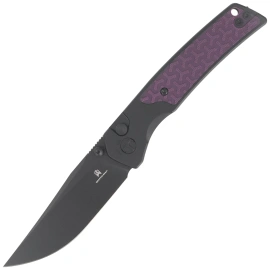 Bestechman Icebreaker Knife Black Aluminum / Purple G10, Black PVD D2 (BMK16C)