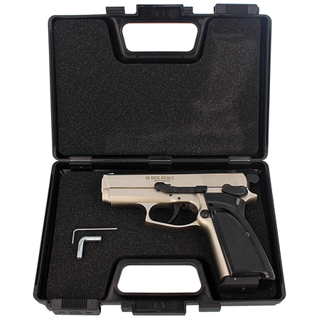 Zestaw wiatrówkowy 07: pistolet Voltran Ekol ES 66C Satin 4.5 mm, 1500 BBs, 10 kapsuł CO₂, 100 tarcz