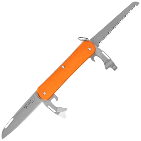 Fox Vulpis S4 Orange Aluminium, Polished N690Co Pocket Knife (FX-VP130-S4 OR)