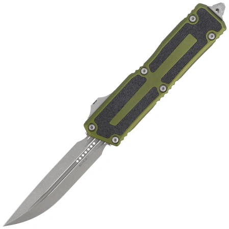 Microtech Scarab II Gen III D/E-S OTF Knife OD Green Aluminum, Apocalyptic M390MK by Tony Marfione (1180-10APOD)
