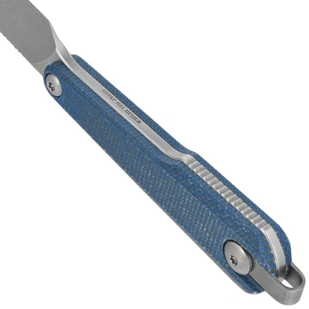 Kubey YAG SP Knife Blue Micarta, Beadblasted 14C28N by Ostap Hel (KU452B)