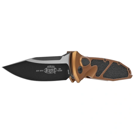 Nóż automatyczny Microtech Socom Elite Auto S/E Tan Aluminium, Black M390 by Tony Marfione (160A-1TA)