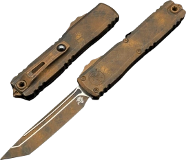 Nóż automatyczny OTF Microtech Ultratech Gen III ZBP T/E Signature Plague Outbreak Aluminum, Plague Outbreak M390MK by Tony Marfione (1123-1PLOBS)