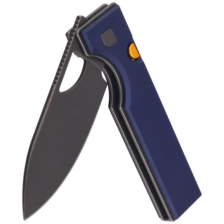 Kizer Little Ringbo Knife Blue Aluminum, Gray PVD / Stonewashed AEB-L by Matija Milović (V3708A3)