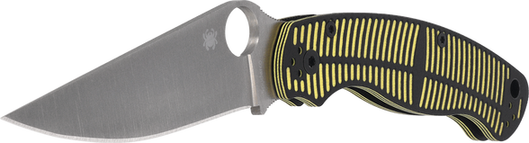 Spyderco Military 2 Salt Knife Yellow/Black G10, Satin MagnaCut by Sal and Eric Glesser(C36GBKYLMCP2)