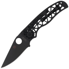 Nóż składany Spyderco Edgerati Black Aluminium, Black DLC CPM S30V by Sal Glesser (C266BKALBKP)