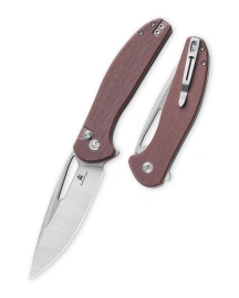Bestechman Whalefin Knife Brown G10, Stonewashed / Satin D2 (BMK18C)