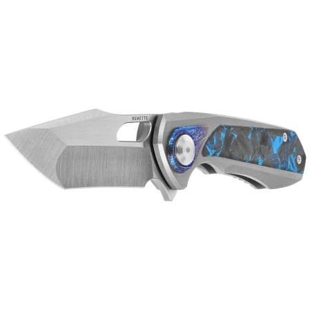 Nóż składany Remette RT-Saker Falcon Gray Titanium/Carbon Fiber, Manual Fine Grinding Satin CPM S45VN (ASTP-1)