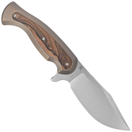 Nóż Fox Eastwood Tiger Bronze Titanium/Ziricote Wood, Satin Elmax by Gudy Van Poppel (FX-106 TIZW)