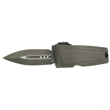 Microtech Luminary ZBP D/E Signature OTF Knife Weathered Grenade Green Aluminum, Weathered Grenade Green M390MK by Tony Marfione (1270-1WGGS)