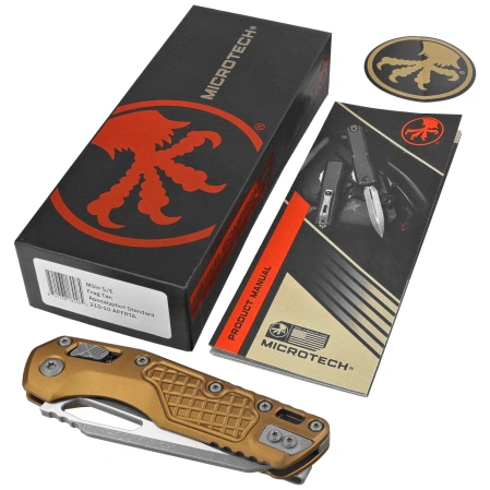 Nóż składany Microtech MSI S/E Tan Frag Aluminium, Apocalyptic M390MK by Tony Marfione (210-10APFRTA)
