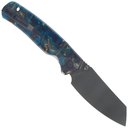 Nóż składany Bestechman Cicada's Wing-TL Clear Blue Resin, Black PVD 10Cr15CoMoV (BMK24-R-3)