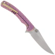 Nóż składany WeKnife Dracarys LE No ???/199 Purple / Golden Titanium, Hand Rubbed Satin M390 (WE25061B-2)