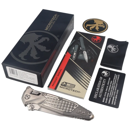 Nóż składany Microtech Socom Ram-Lok S/E Marfione Select Gray Frag Titanium, Bronze Bksp, Stonewashed M390MK by Tony Marfione (160RL-10FRSMS2)