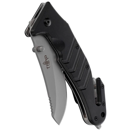 Nóż składany ratowniczy Third Decor Habitat K2936 Black Aluminum, Satin 420 (TH-K2936)