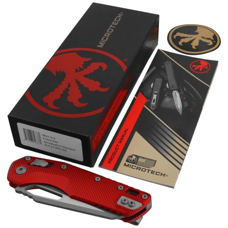Nóż składany Microtech MSI S/E Red Fluted Aluminium, Apocalyptic M390MK by Tony Marfione (210-10APFLRD)