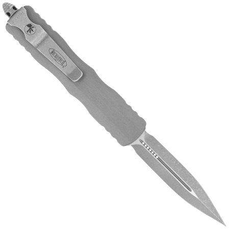Nóż automatyczny OTF Microtech Dirac D/E Natural Clear Aluminium, Apocalyptic M390 by Tony Marfione (225-10APNC)