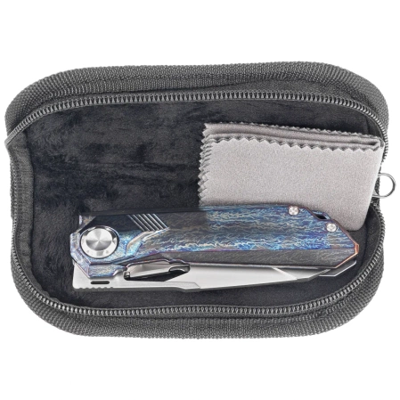 Nóż składany Remette RT-Peregrine Falcon Thunder Lightning Titanium, Hand Grinding Pearlescent M390 (RTT1-T)