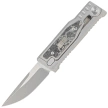 Nóż grawitacyjny Reate Mini EXO OTF Gravity Drop Point Bead Blasted Titanium/Burl Linen Micarta, Stonewashed CPM 3V
