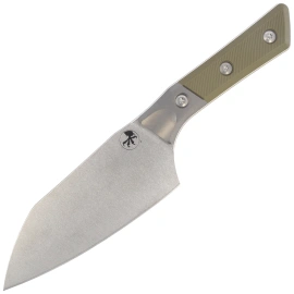 Nóż kuchenny Microtech Santoku 6'' Titanium Bolster/OD Green G10, Stonewashed M390MK (3200B-10OD)