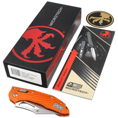 Nóż składany Microtech M-Stitch Ram-Lok S/E Orange Frag Aluminium, Stonewashed M390MK by Borka Blades and Tony Marfione (169MRL-10FROR)