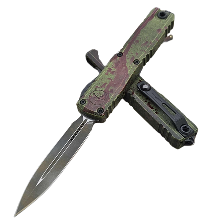 Microtech Ultratech Gen III ZBP D/E Signature OTF Knife Outbreak Aluminum, Outbreak M390MK by Tony Marfione (1122-1 OBDS)