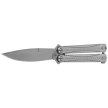Nóż składany motylek Martinez Albainox Balisong Gray Steel, Satin 3Cr13Mov (02211)