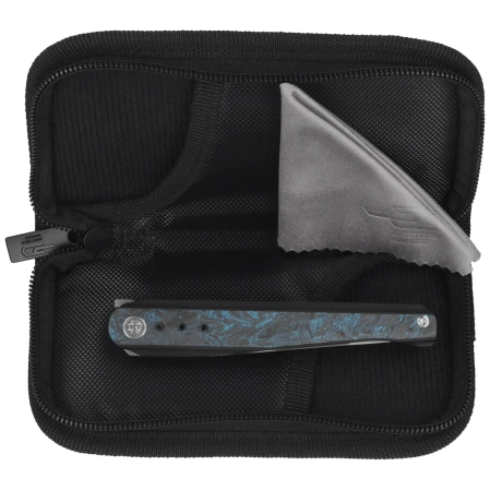 Bestech Spear Phisher Black Titanium/Blue CF, Hand Rubbed Satin M390 by Todd Knife and Tool (BT2405C)