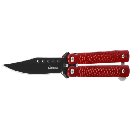 Martinez Albainox Balisong Knife Steel-Bright Red, Bright Black 3Cr13Mov (02226)