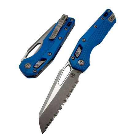 Nóż składany Microtech MSI Ram-Lok S/E Cerakote Blue Tri-Grip Polymer, Apocalyptic F/S M390MK by Tony Marfione (210T-12APPMCBL)