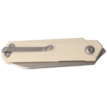 Civivi Ki-V Plus G10 Ivory, Silver Bead Blasted Nitro-V by Ostap Hel (C20005B-2)