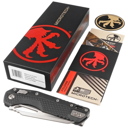 Microtech MSI S/E Knife Black Tri-Grip Polymer, Stonewashed P/S M390MK by Tony Marfione (210T-11PMBK)