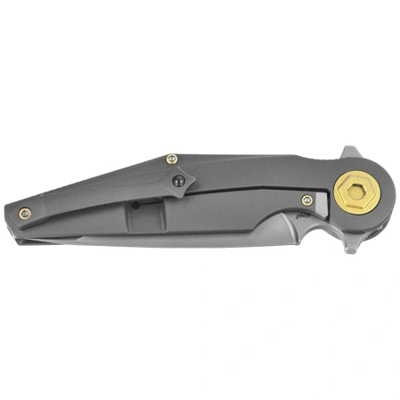 Rike Knife Viper 3 Dark Gray Titanium, Beadblasted M398 by Richard Wu (RK-Viper 3-DG)