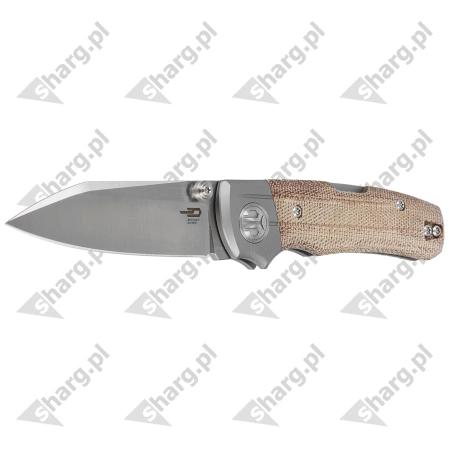 Nóż składany Bestech Tonic Grey Titanium/Natural Canvas Micarta, Satin M390 by Colin Maisonpierre (BT2204B)