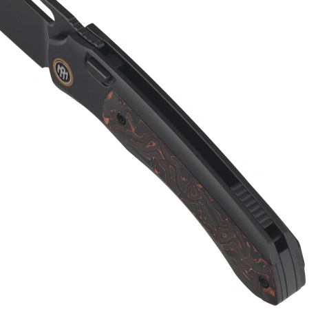 Remette Orca Knife Black Titanium/Copper Foil Carbon Fiber, Black DLC Pearlescent M390 (ORCATB)