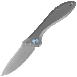 Kubey Ruckus Knife Gray Titanium, Beadblasted CPM 20CV by Sherif Manganas (KB314Q)